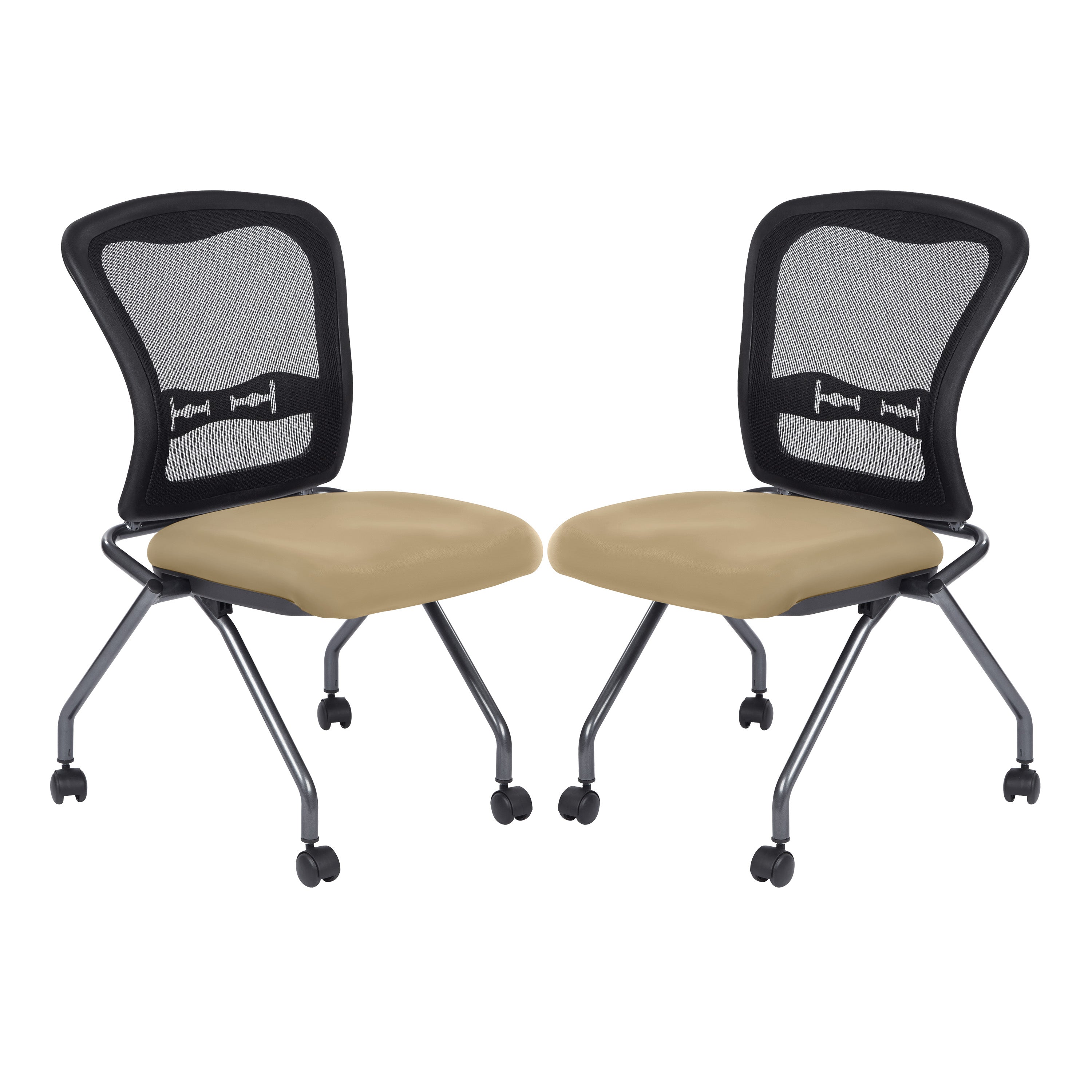 Deluxe Armless Folding Chair With ProGrid® Back